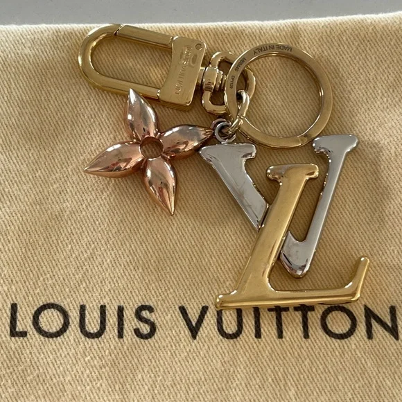 Louis Vuitton Facettes & New Wave Bag Charm Multi-Logo Key Holder Tri-Color - Picture 5 of 10